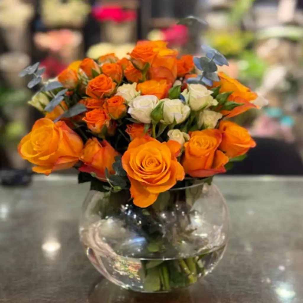Vase with Orange Rose